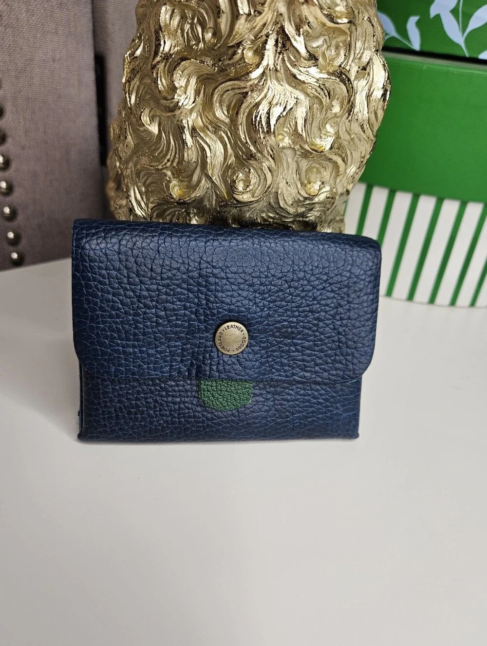 Portland Leather Goods Caspian Blue Euro Wallet